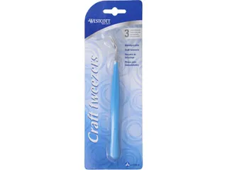 Knutselpincet Westcott 15.5cm soft grip blauw - 2