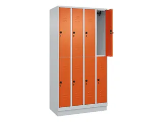 dubbeldekse locker,HxBxD 1950x1000x500mm,4x2vak.,vak B 250mm - 2