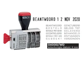 Woord-datumstempel Colop 04000 met 12 teksten zwart - 3