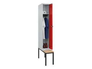 locker met bank,HxBxD 2120x300x815mm,1vak,vak B 300mm,draaigrendel - 1