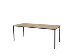 Domino Basic Tafel Vaste Hoogte 200x80 honey castello zwart 4-poots
