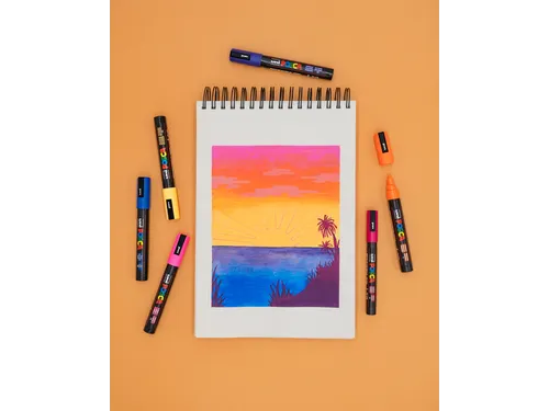 Verfstift Posca PC3M Fijne punt 0,9-1,3mm 4 stuks glitter koele kleure