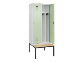 locker met bank,voor scheiding van kleding,HxBxD 2120x800x815mm,2vak - 1