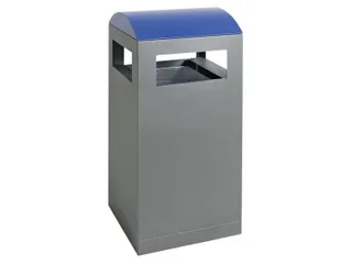 afvalbak,v. buiten,90l,HxBxD 1050x450x450mm,legbord,romp staal RAL7016 - 1