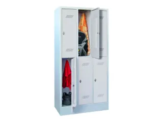 dubbeldekse locker,HxBxD 1850x900x500mm,3x2vak.,RAL7035,front RAL7035 - 2