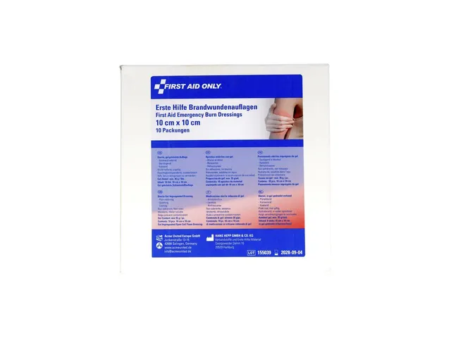 Brandwondverband First Aid Only doos a 10 stuks 10x10cm