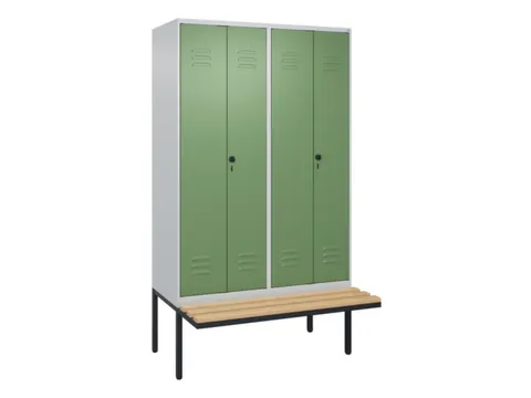 PBM-locker met bank,HxBxD 2120x1200x815mm,4vak,vak B 300mm