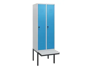 locker met bank,HxBxD 1950x600x815mm,2vak,vak B 300mm,draaigrendel - 1