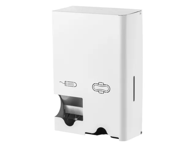 MediQo-line Maandverband- & tampondispenser klein RVS wit MQSTB P