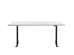 Elektrisch ihv bureau,HxBxD 700-1200x1800x800mm,blad wit,T-voet zwart