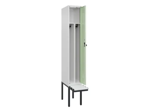 locker met bank,voor scheiding van kleding,HxBxD 2120x300x815mm,1vak