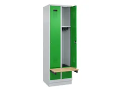 locker met bank,HxBxD 1950x600x815mm,2vak,vak B 300mm,cilinderslot