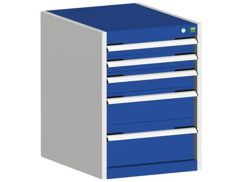 ladekast HxBxD 700x525x525mm 5laden romp RAL7035 front RAL5010