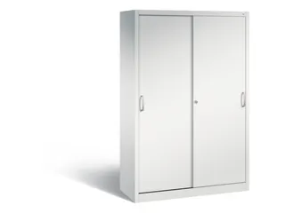 schuifdeurkast,HxBxD 1950x1200x500mm,romp RAL7035,front RAL7035 - 1