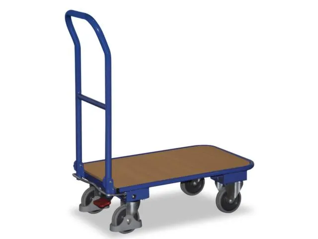 Chariot à dossier rabattable Charge 150kg Plateau hêtre 720x450mm