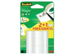 Plakband Scotch Magic 19mmx15m 2+1 gratis onzichtbaar 3 rollen