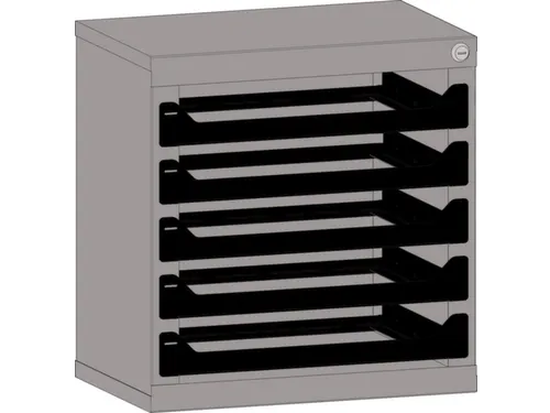Opslagtoren V Assortimentskoffers 5x 50x340x240mm Ral 7000