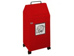 Afvalverzamelaar Vuurremmend 1X45 Liter 710X330X310Mm Rood