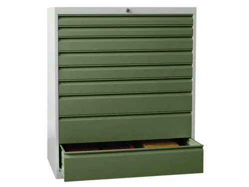 ladekast HxBxD 1200x1023x600mm 9laden RAL7035 front RAL6011