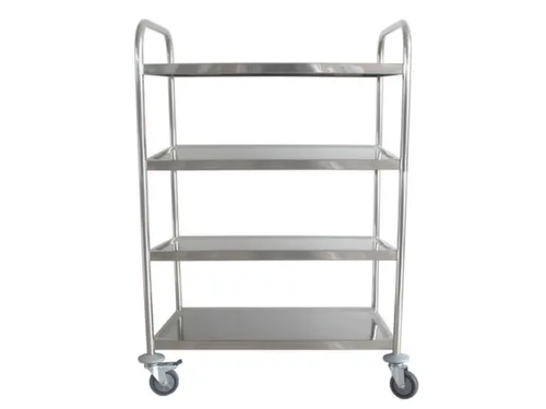 RVS serveerwagen,draagverm. 200kg,4etage(s),m. kunststof matten