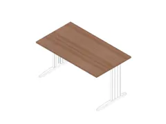 bureau,HxBxD 730x1400x800mm,blad canaletto-hout,C-voet wit