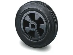 wiel,draagverm. 100kg,massief rubber-banden,ØxB 125x38mm,glijlager