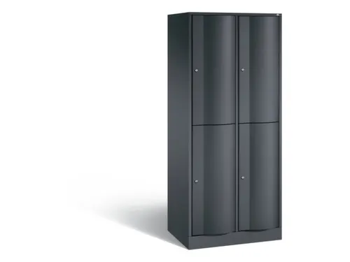 lockerkast 1950x770x540mm 2x2 vakken romp RAL7021 front RAL7021