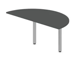 aanbouwtafel,i.h.v.,HxBxD 720-840x1600x800mm,halfrond,MS-donkergrijs