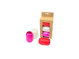Lint set à 3 kleuren rood, wit en roze
