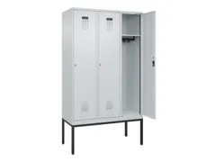 locker,HxBxD 2120x1200x500mm,3vak,vak B 400mm,cil.-slot,voetonderstel