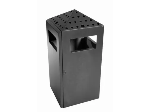 combi-asbak,HxBxD 919x396x425mm,afvalbak inhoud 75l,romp staal grafiet