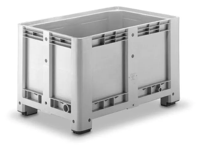 Maxi-Container 470 liter 760x800x1200mm Pe Gesloten 4 Voeten Grijs