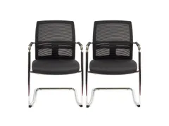 Bezoekersstoel EN1335 Linea Omnia 02 zwart/zwart set van 2 stuks