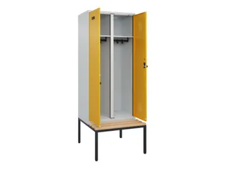 locker met bank,voor scheiding van kleding,HxBxD 2120x800x815mm,2vak - 1