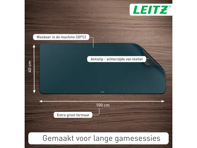 Bureau-onderlegger Leitz 100x40cm oprolbaar donkergrijs