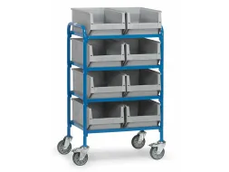 Bijzetwagen Met 8 Magazijnbakken 32931 250kg Hout 630x470mm Ral5007