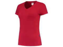 Tricorp 101008 T-shirt dames V-hals fitted rood maat XL