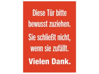 deurbord,Deze deur goed dichttrekken.,folie,rood/wit,zelfklevend - 1