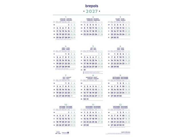 Calendrier annuel, 2026