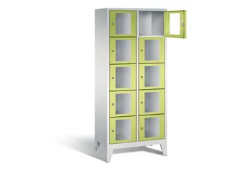 Lockerkast 1850x810x500mm 2x5 vakken Cilinderslot Poten, RDS1108060 - 1