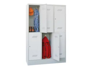 dubbeldekse locker,HxBxD 1850x1200x500mm,3x2vak.,RAL7035,front RAL7035 - 2