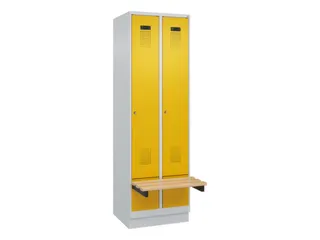 locker met bank,HxBxD 1950x600x815mm,2vak,vak B 300mm,cilinderslot - 2