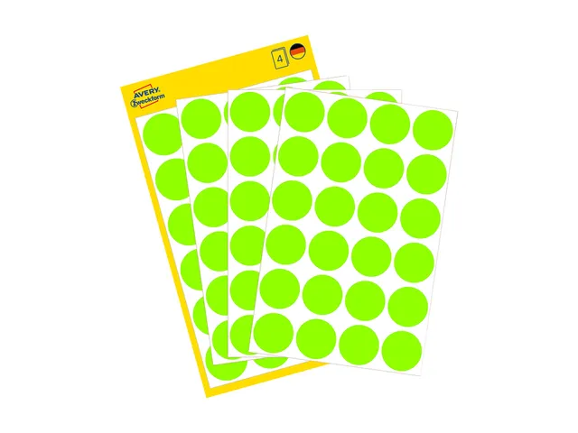 Etiket Avery Zweckform 3174 Rond Ø18mm Lichtgroen 96 Stuks