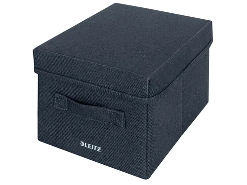 Leitz Stoffen opbergdoos met deksel Grijs 28,5x19x16cm 2 stuks