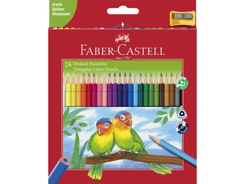 Kleurpotlood Faber-Castell driekant kartonnen etui á 24 stuks