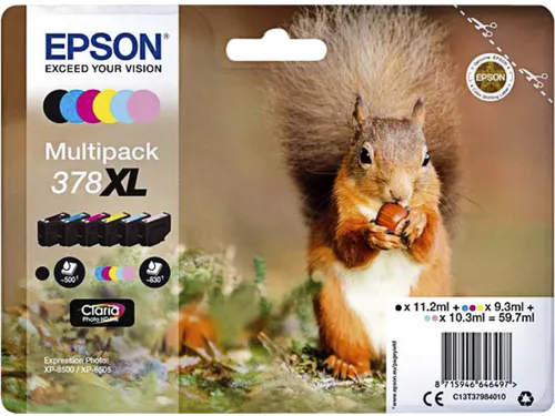 Inktcartridge Epson 378XL T3798 6 kleuren C13T37984010