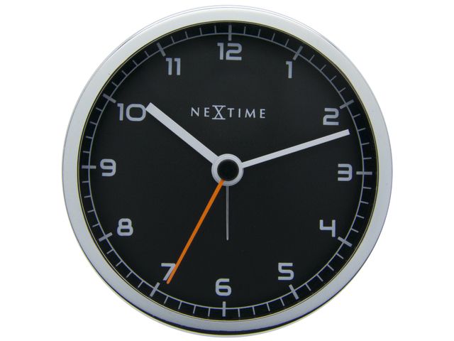 Alarmklok Nextime 9x9x7.5cm Metaal Zwart 'company Alarm' cijfers | OfficeKlok.nl