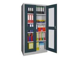 Vitrinekast Hxbxd 1950x1000x500mm Draaideuren Ral7035 Front Ral7016
