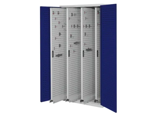 Verticale Uitschuifkast Geperf 1950x1000x600mm 4legborden Ral5010