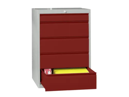 ladekast,HxBxD 1000x715x600mm,5lade(n),cil.-slot,RAL7035,front RAL3000